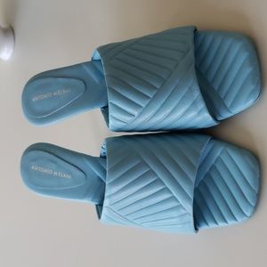 Antonio Melani, the Mazie Leather Square Toe Dress Sandals